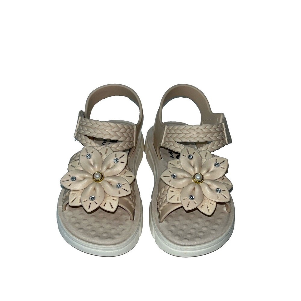 Girl Toddler Sandal Size 24 Pastel Pink With Flower